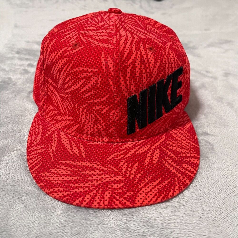 Nike Hat Cap Red Youth Snapback True Tropical Storm Palm Leafs Printâ Flat Brim